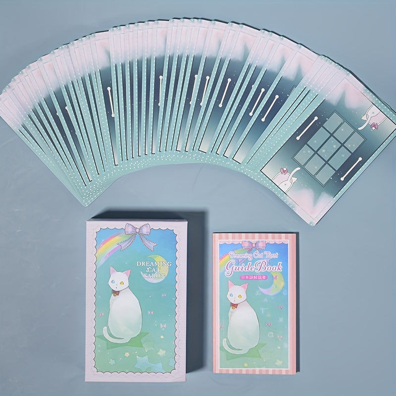 DREAMING CAT TAROT, 78 Card Standard Size Fortune Telling Card Party Game, Fortune Telling Board Game Halloween, Thanksgiving, Christmas Gift