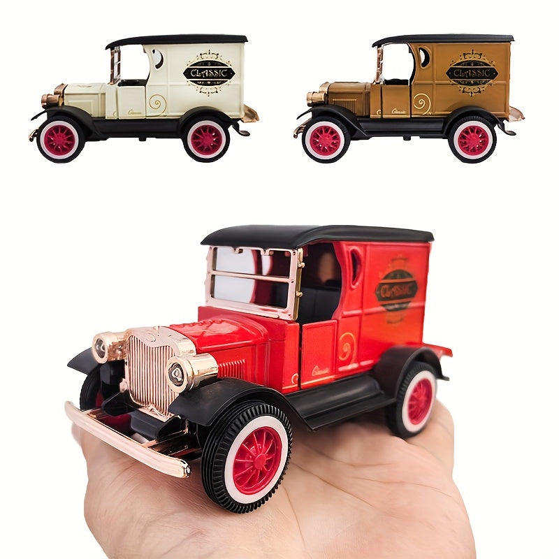 Retro Era 1:32 Alloy T-shaped Vintage Old Car Model Toy - Reversing Nostalgic Toy Car - Birthday, Christmas, Holiday Gift