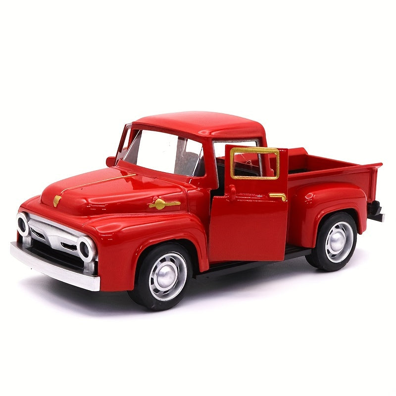 Simulation 1:32 Alloy Vintage Pickup Truck Model Children's Toys Automobile Pendulum Parts Huili Car Model Boy Toys Christmas, Halloween Gift for winter