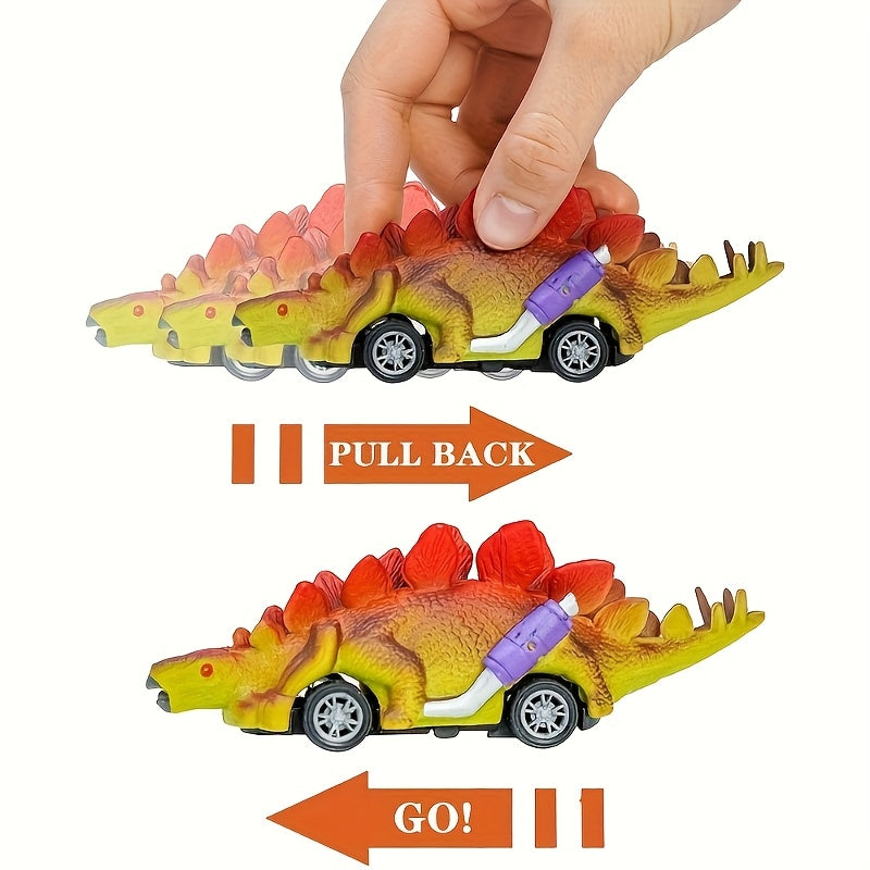 6pcs dinosaur spinning toy car, ideal for Halloween\u002FChristmas gifts