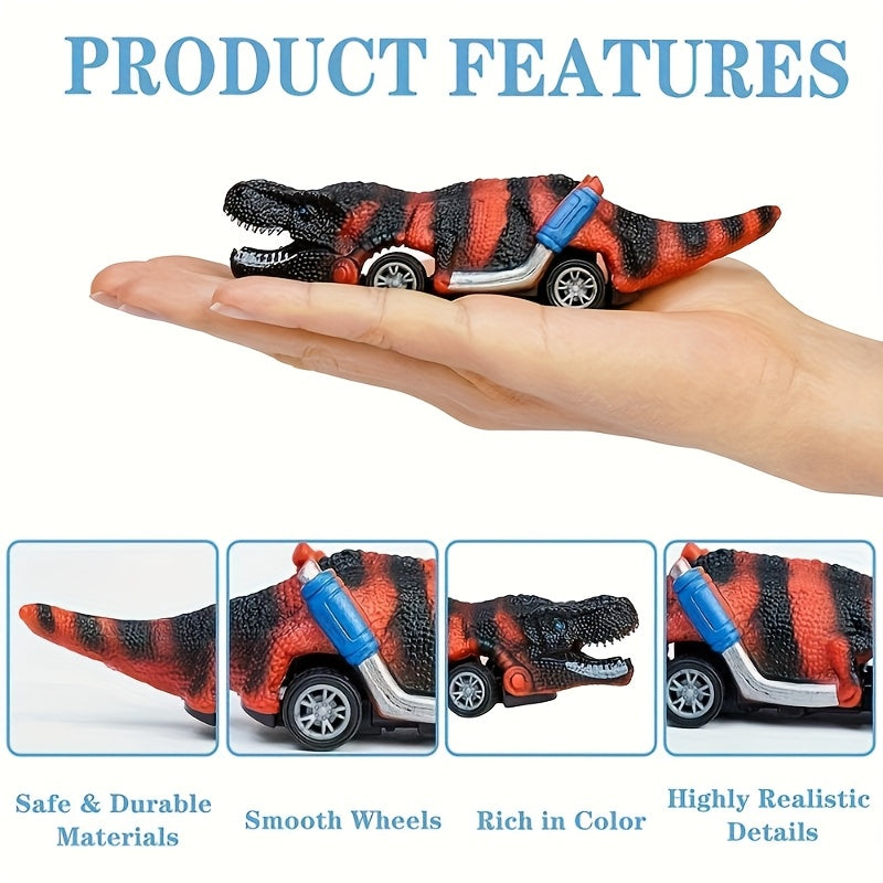 6pcs dinosaur spinning toy car, ideal for Halloween\u002FChristmas gifts