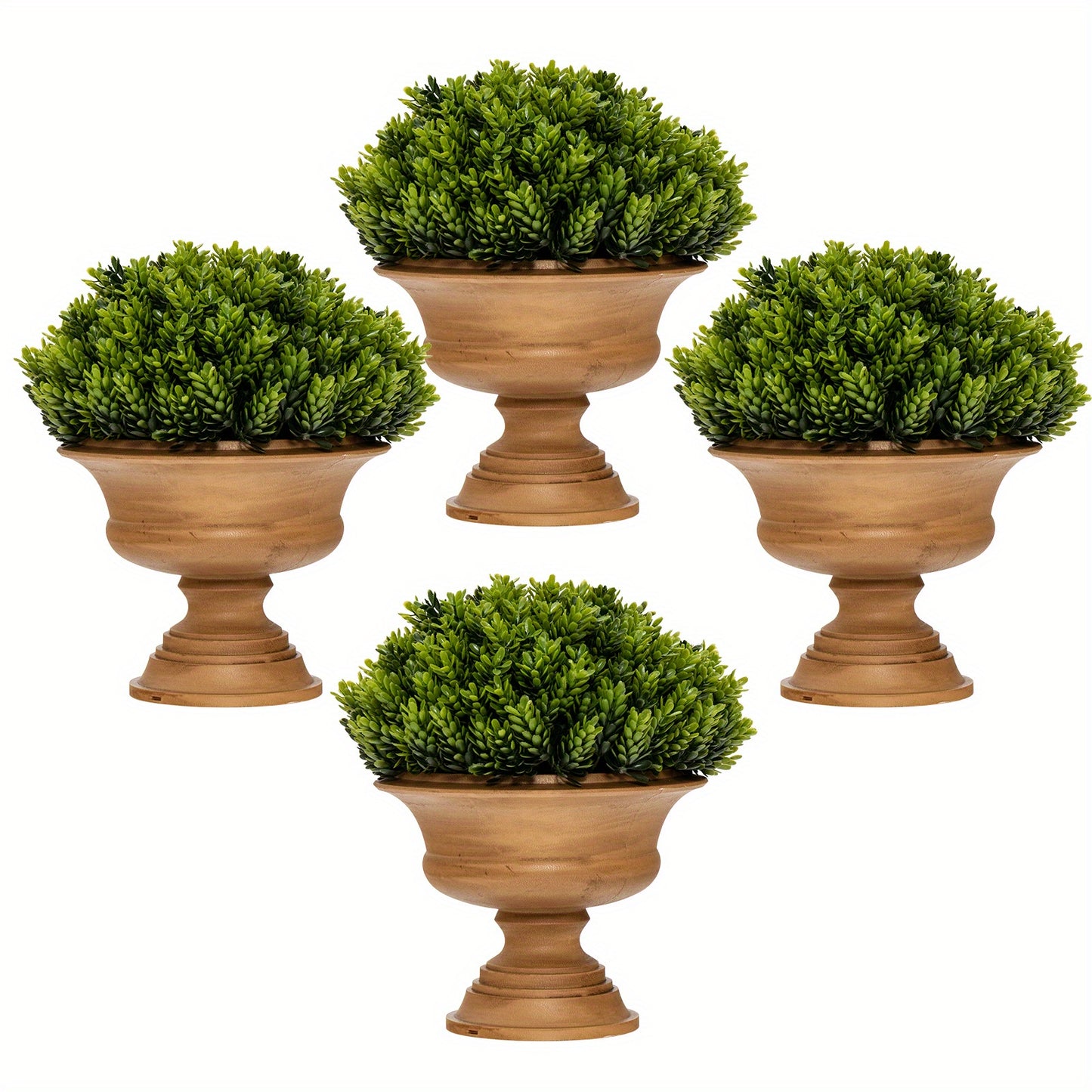 Lifezeal Lot de 4 plantes artificielles en pot - Mini plantes vertes d¨¦coratives pour l'int¨¦rieur