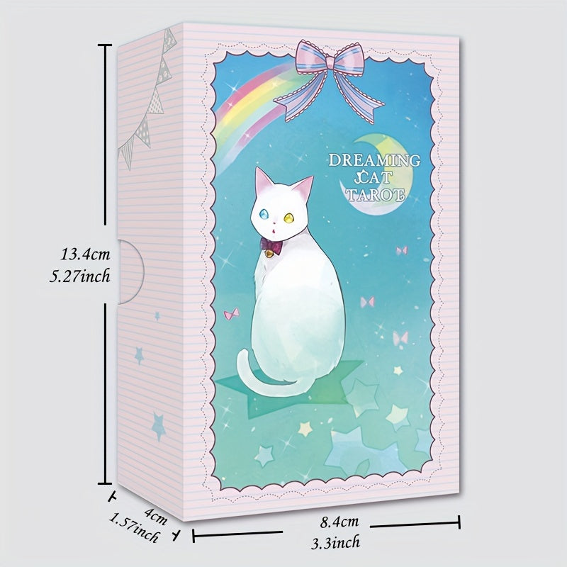 DREAMING CAT TAROT, 78 Card Standard Size Fortune Telling Card Party Game, Fortune Telling Board Game Halloween, Thanksgiving, Christmas Gift