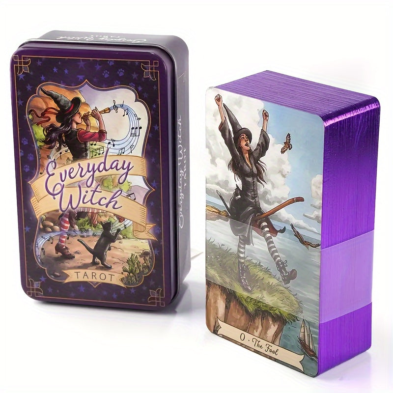For Ages 14 and Up, Gilded Edges Everyday Witch Tarot Deck: Standard Role-Playing Game