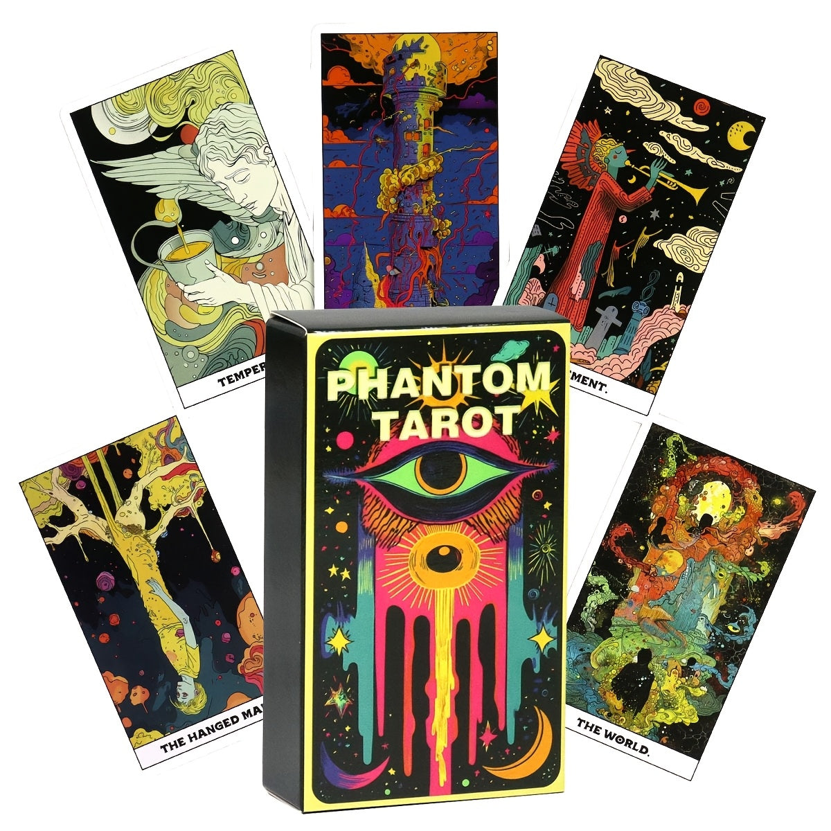 1 Deck English Phantom Cards Board Game, Paper Material, Classic Tarot Inspired Divination Tool for Strategy and Decision Making