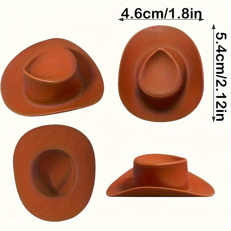 20pcs, Plastic Mini Cowboy Cowgirl Hat For Crafts, Miniature Western Cowgirl Hats, Tiny Dress Hat For Party Decoration