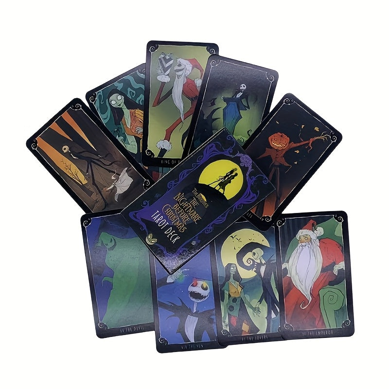 Disney Christmas Horror Night Skull Jack & Sally Tarot Card Party Gift Card for Valentine'S Day, New Year, and Birthday Party Events, Beginner Divination Tarot Card Game Card Set Party Gifts