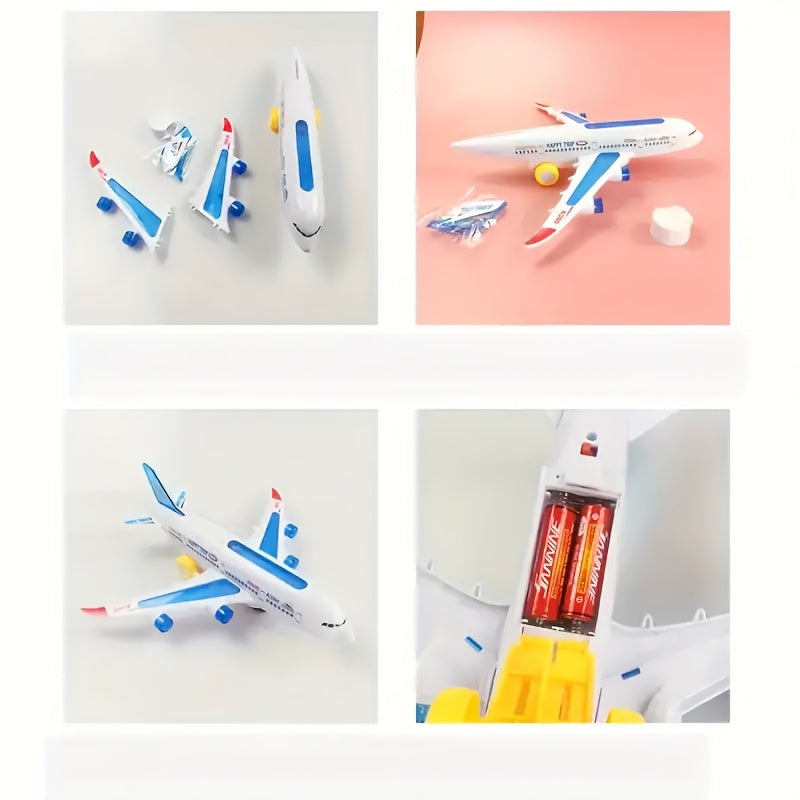 1pc Aeroplane Toy Airbus Electric Universal Plane, Dream Airbus Aviation Model Toy, Color: White, Material: Other Plastic