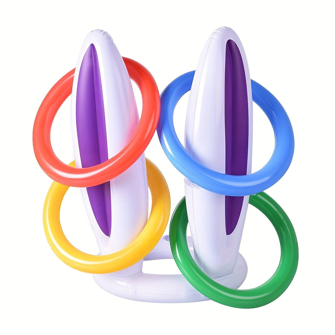 5pcs\u002Fset Inflatable Bunny Ear Hats and Ring Toss Set, Creative and Funny Activity Props for Family Gatherings and Holiday Events