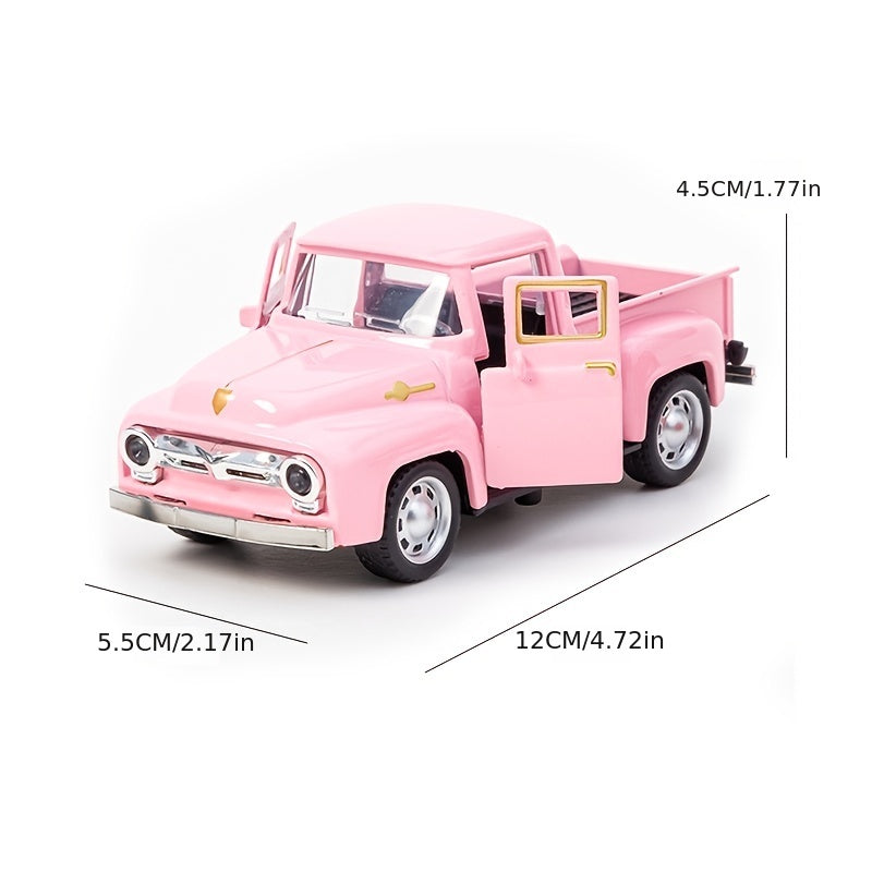 Simulation 1:32 Alloy Vintage Pickup Truck Model Children's Toys Automobile Pendulum Parts Huili Car Model Boy Toys Christmas, Halloween Gift for winter