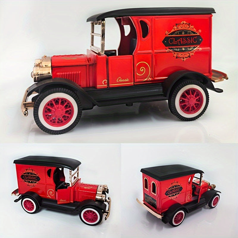 Retro Era 1:32 Alloy T-shaped Vintage Old Car Model Toy - Reversing Nostalgic Toy Car - Birthday, Christmas, Holiday Gift