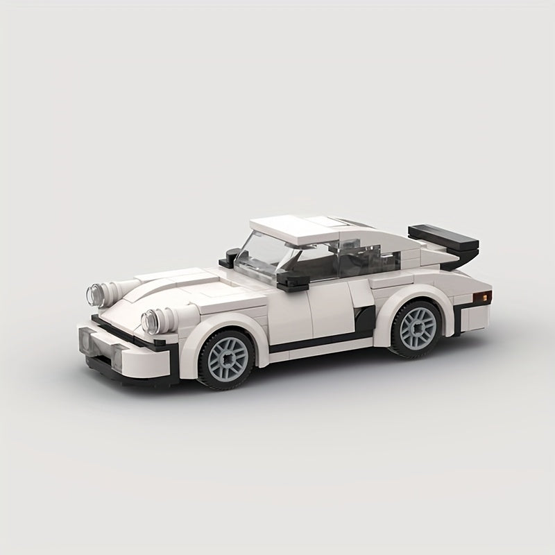 196pcs sports car building blocks, boys' toys, white racing car building blocks, decorative toys, collectible car models, Easter, Children's Day and birthday gifts for children aged 6 and above.