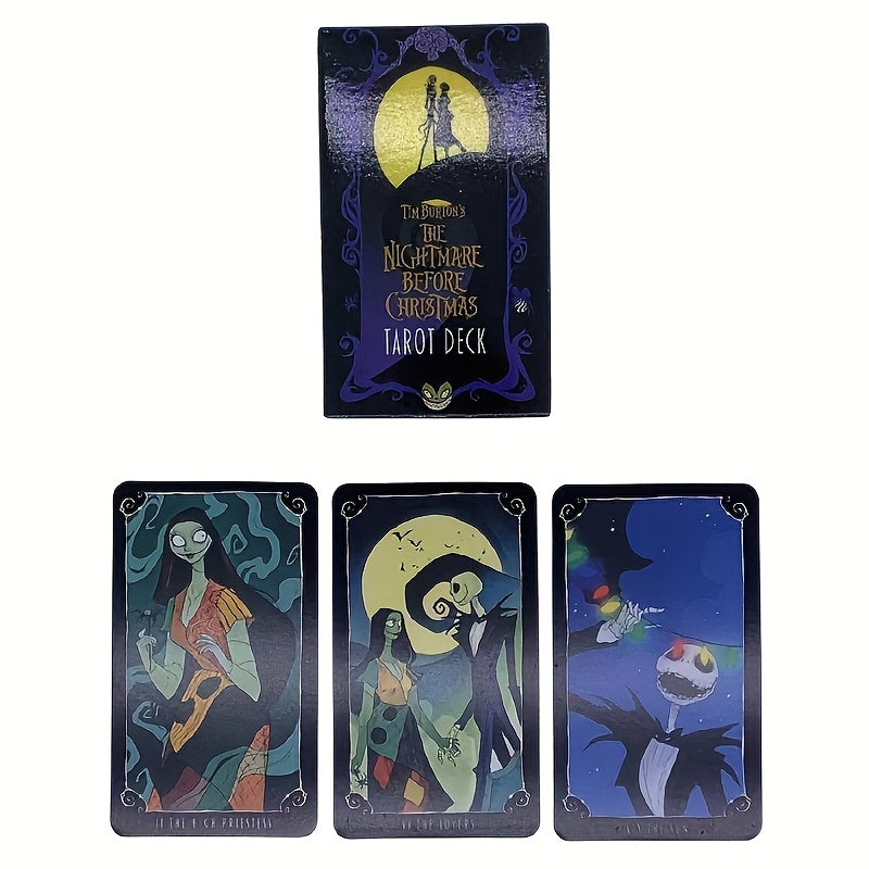 Disney Christmas Horror Night Skull Jack & Sally Tarot Card Party Gift Card for Valentine'S Day, New Year, and Birthday Party Events, Beginner Divination Tarot Card Game Card Set Party Gifts