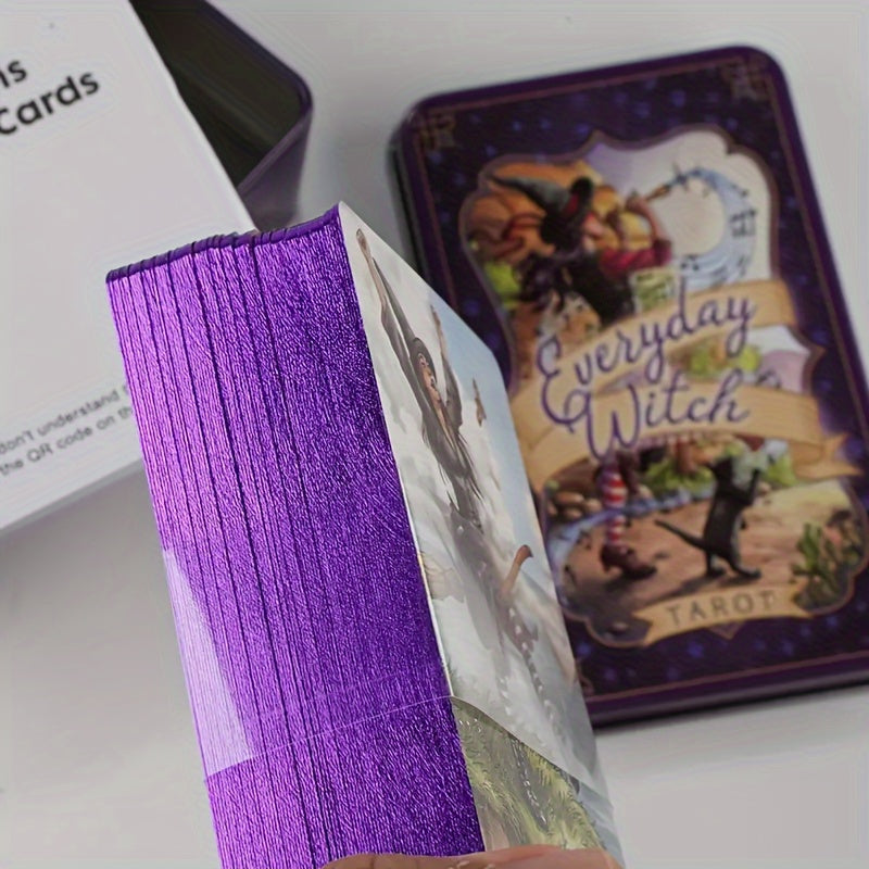 For Ages 14 and Up, Gilded Edges Everyday Witch Tarot Deck: Standard Role-Playing Game