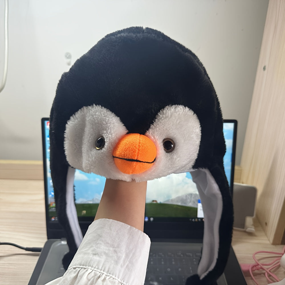 Cute, Cozy Frosty Fun Penguin Plush Hat for Autumn & Winter - Ear Protection for Outdoor Fun & Parties