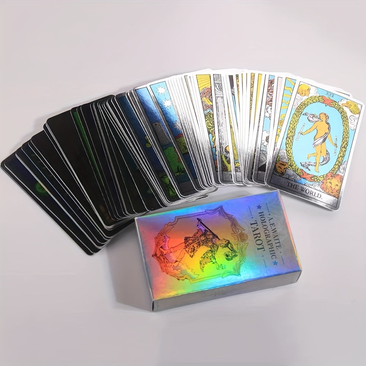 Classic Holographic Rider-Waite Tarot Card Classic Rider-Waite Tarot Card Game With Holographic Flash Cards