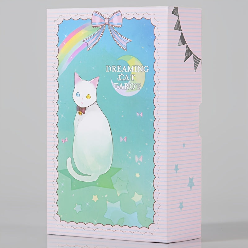 DREAMING CAT TAROT, 78 Card Standard Size Fortune Telling Card Party Game, Fortune Telling Board Game Halloween, Thanksgiving, Christmas Gift