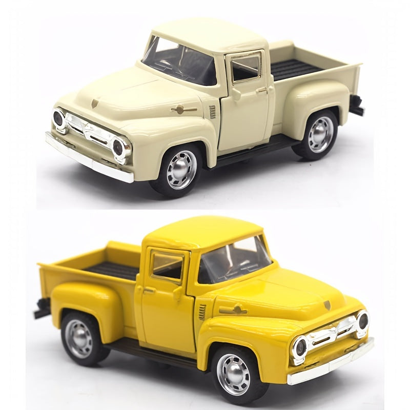 Simulation 1:32 Alloy Vintage Pickup Truck Model Children's Toys Automobile Pendulum Parts Huili Car Model Boy Toys Christmas, Halloween Gift for winter