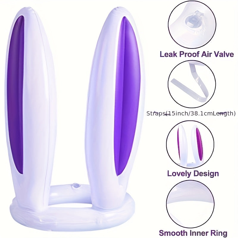 5pcs\u002Fset Inflatable Bunny Ear Hats and Ring Toss Set, Creative and Funny Activity Props for Family Gatherings and Holiday Events