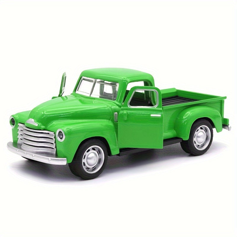 Simulation 1:32 Alloy Vintage Pickup Truck Model Children's Toys Automobile Pendulum Parts Huili Car Model Boy Toys Christmas, Halloween Gift for winter