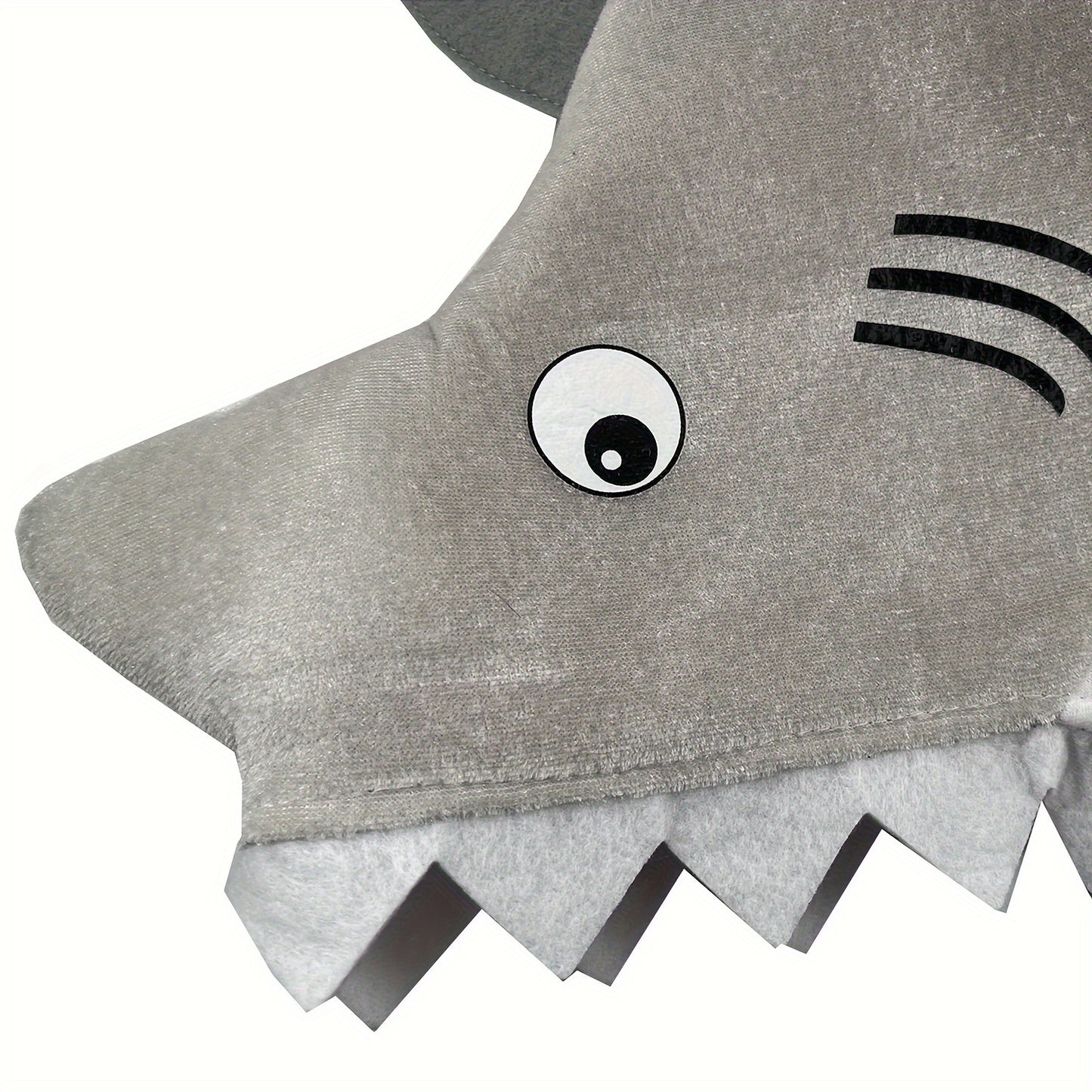 Vibrant Plush Gray Shark Hat - 1pc Cozy Cute Funny Party Animal Hat - Fish Novelty Submarine Ocean Themed Decoration