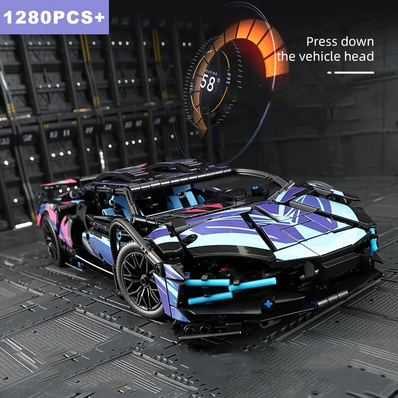 1314pcs Technology Series Classic Cyber Style Racing Car Building Blocks City Famous Super Cars MOC Assembly Toy Easter Gift Birthday Present