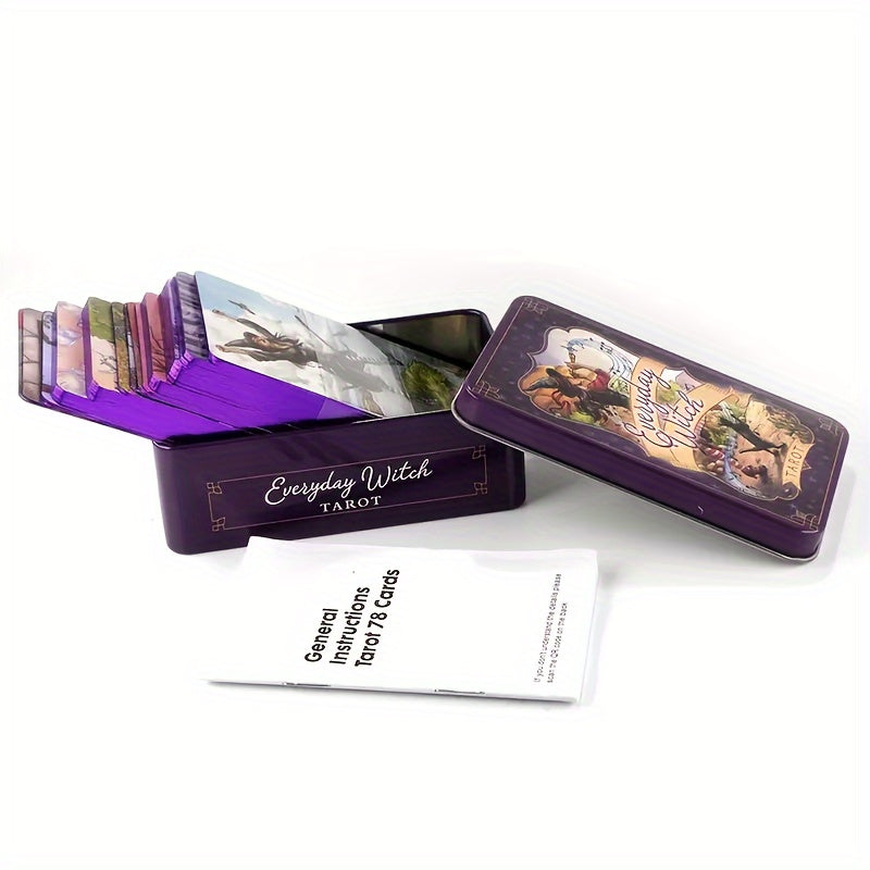 For Ages 14 and Up, Gilded Edges Everyday Witch Tarot Deck: Standard Role-Playing Game