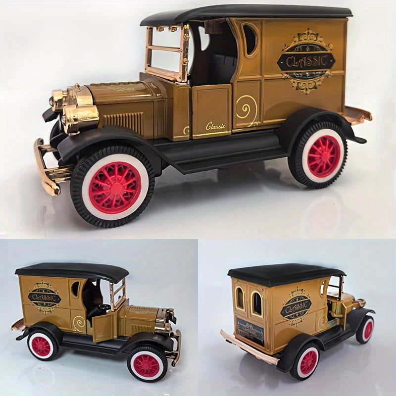 Retro Era 1:32 Alloy T-shaped Vintage Old Car Model Toy - Reversing Nostalgic Toy Car - Birthday, Christmas, Holiday Gift