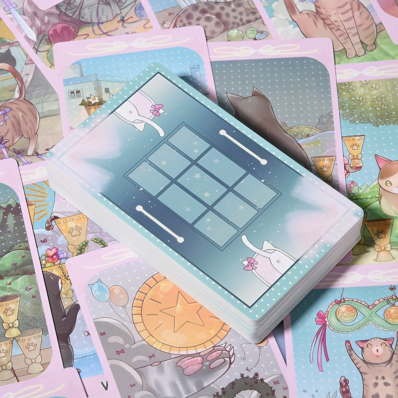 DREAMING CAT TAROT, 78 Card Standard Size Fortune Telling Card Party Game, Fortune Telling Board Game Halloween, Thanksgiving, Christmas Gift