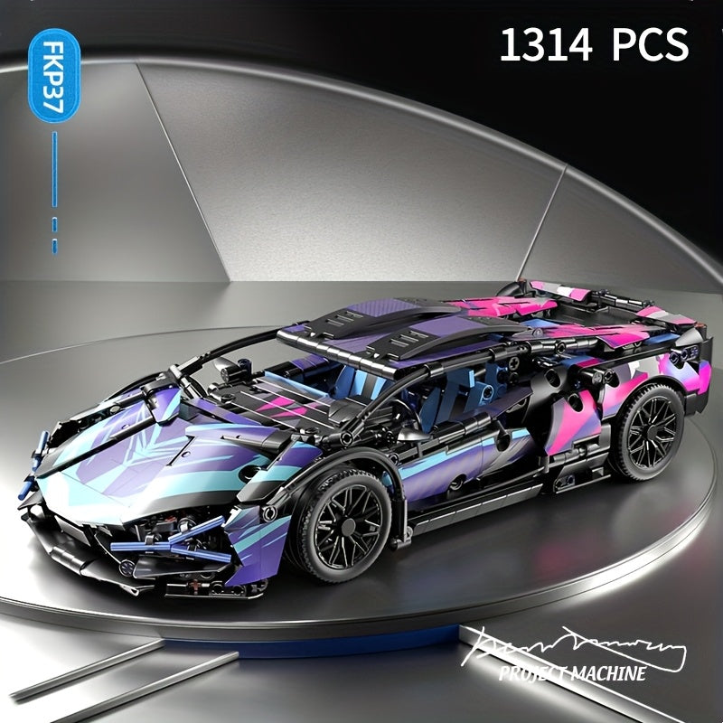 1314pcs Technology Series Classic Cyber Style Racing Car Building Blocks City Famous Super Cars MOC Assembly Toy Easter Gift Birthday Present