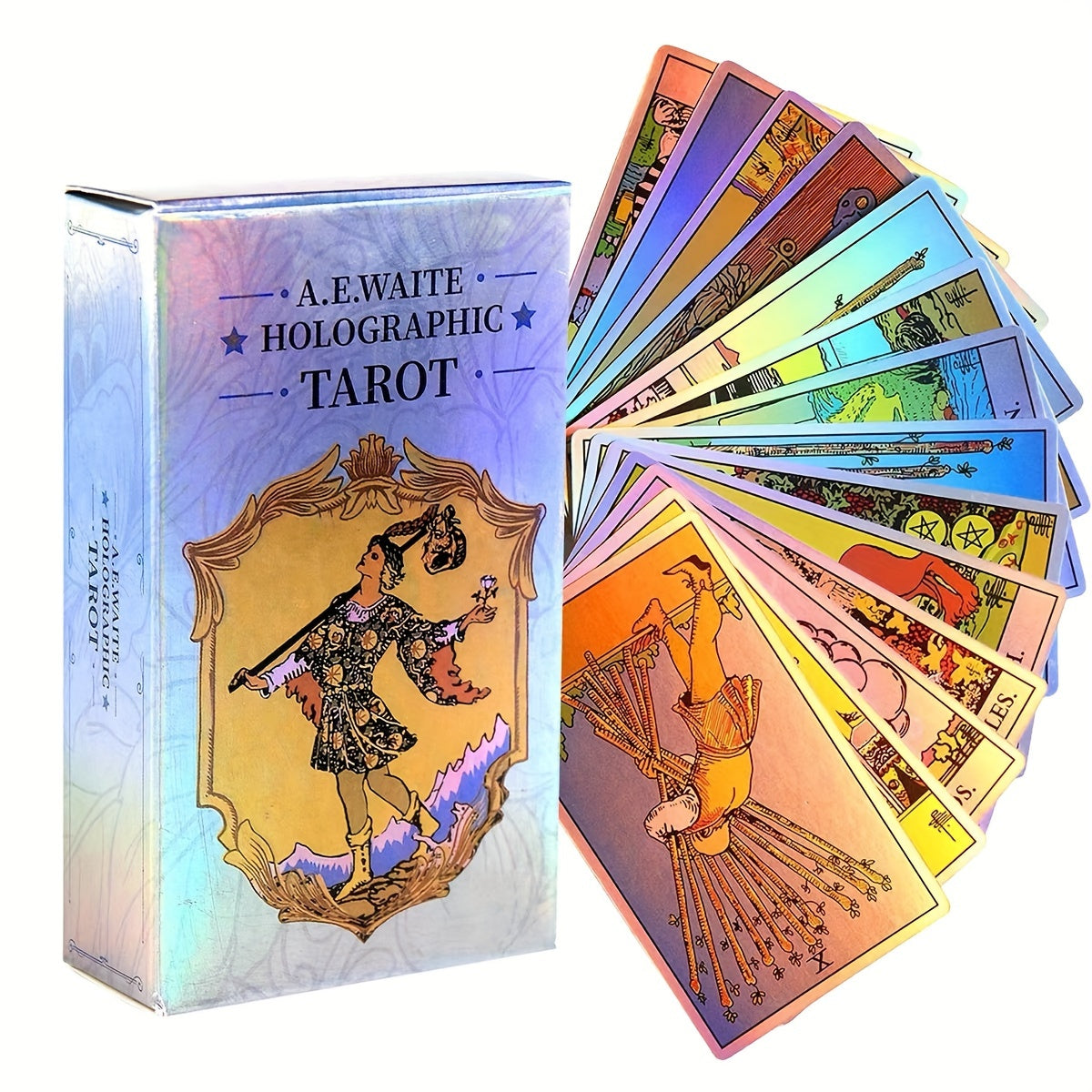Classic Holographic Rider-Waite Tarot Card Classic Rider-Waite Tarot Card Game With Holographic Flash Cards