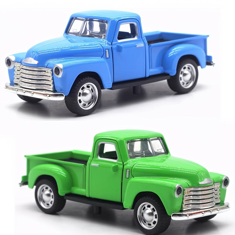 Simulation 1:32 Alloy Vintage Pickup Truck Model Children's Toys Automobile Pendulum Parts Huili Car Model Boy Toys Christmas, Halloween Gift for winter