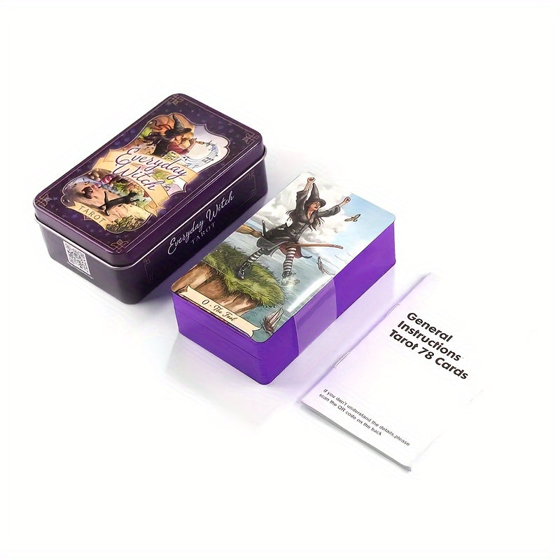 For Ages 14 and Up, Gilded Edges Everyday Witch Tarot Deck: Standard Role-Playing Game