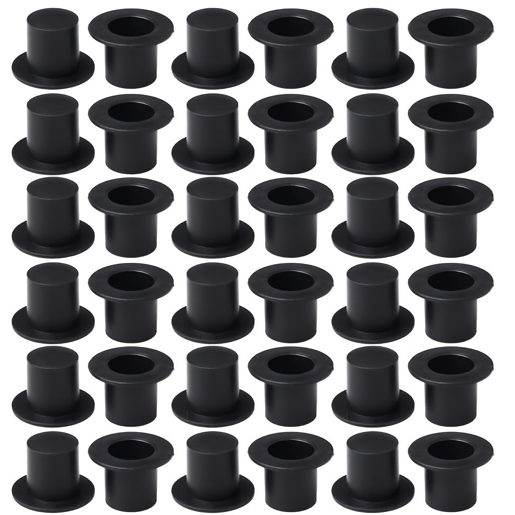 50-Pack Mini Black Top Hats Plastic for DIY Art and Crafts Supplies, 18+ No Plating or Mosaic Material Decorative Accessory
