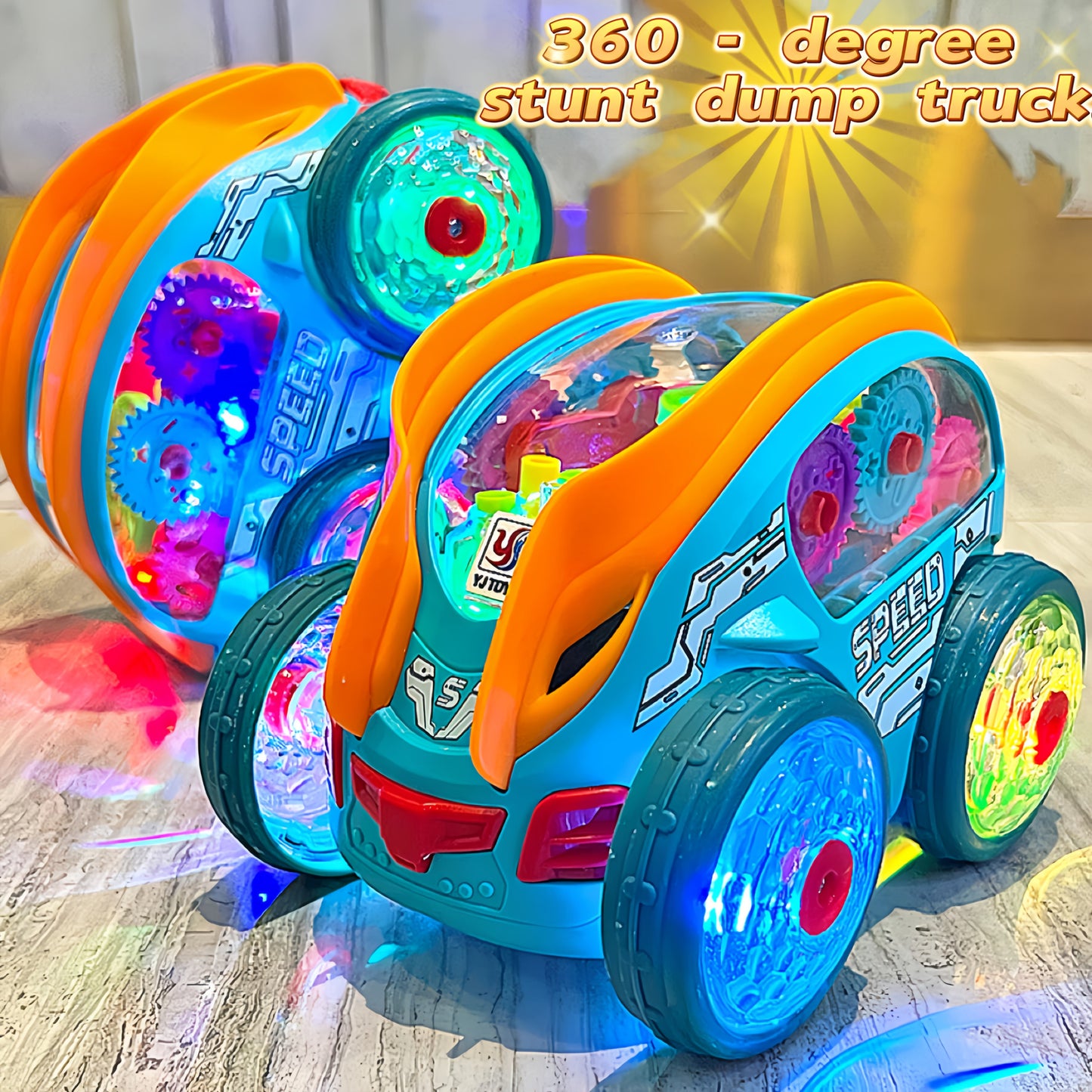 An Automatic Dump Truck Toy with Colorful Lights And Music, It Rolls Over by Itself And Is a Lot of Fun. It'S a Great Gift for Birthdays, Holidays, Christmas, Thanksgiving, Halloween, And Parties.