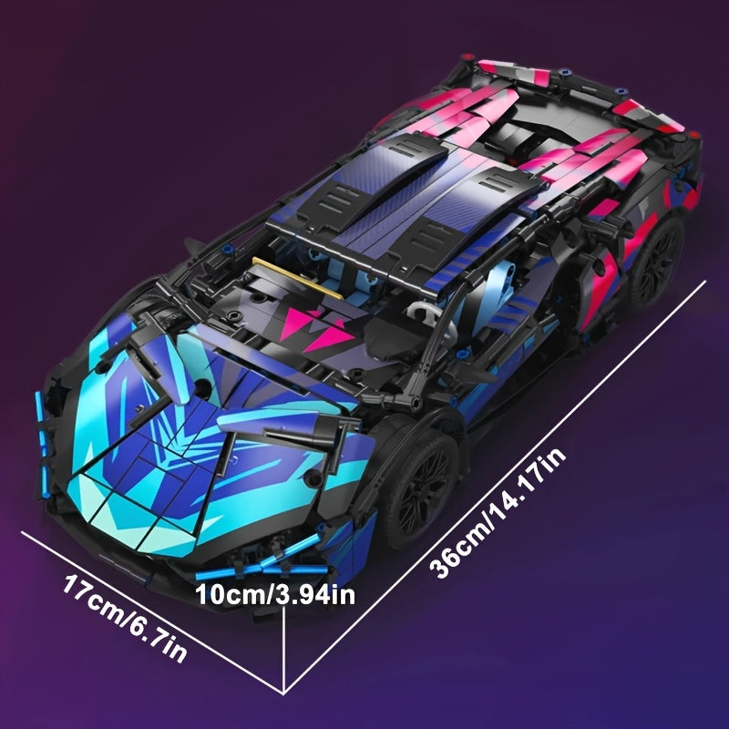 1314pcs Technology Series Classic Cyber Style Racing Car Building Blocks City Famous Super Cars MOC Assembly Toy Easter Gift Birthday Present