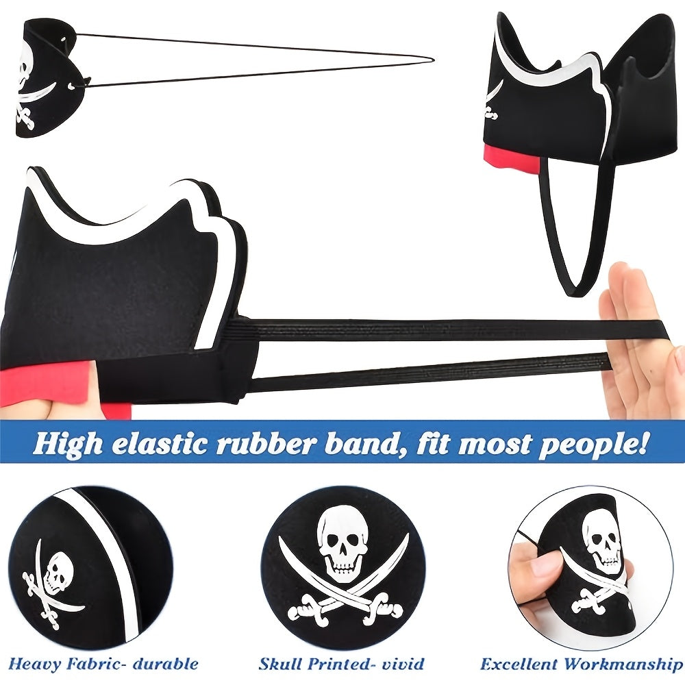 21pcs Pirate Party Favors Set 21pcs Pirate Party Favors Set, Plastic Pirate Costume Accessories, with 7 Pirate Hats, 7 Eye Masks, 7 Toy Swords, for Role Play & Themed Events, Rewards & Treats, Suitable for Ages 14+