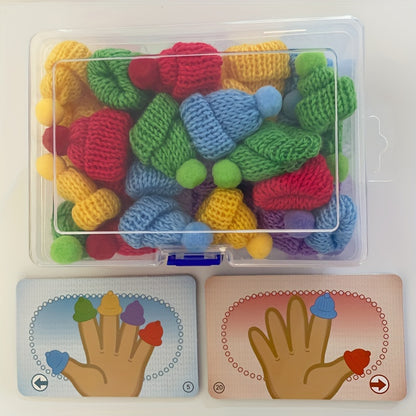 Thumb Hat Finger Toy, Training Left And Right Hands, Training Color Recognition, Training Thinking, Educational Toys for Youngsters, Parent- Interactive Games., Interactive Learning Game|Playful Design|Crochet Texture