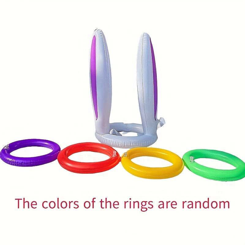 5pcs\u002Fset Inflatable Bunny Ear Hats and Ring Toss Set, Creative and Funny Activity Props for Family Gatherings and Holiday Events