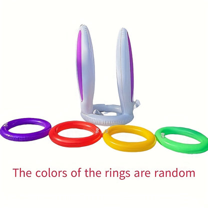 5pcs\u002Fset Inflatable Bunny Ear Hats and Ring Toss Set, Creative and Funny Activity Props for Family Gatherings and Holiday Events