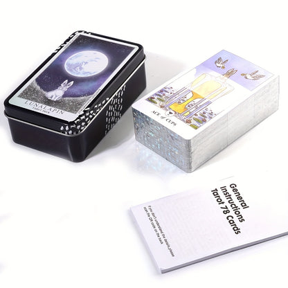 Lunalapin Tarot Cards In Tin Box Gilded Edge Tarot Deck For Fortune Telling Divination Board Game Cards