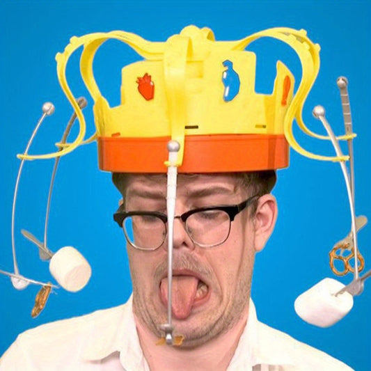 Crown Shape Rotating Food Hat Eat the Spinning Snacks Before the Music Stops for Children Play Cartoon Hat