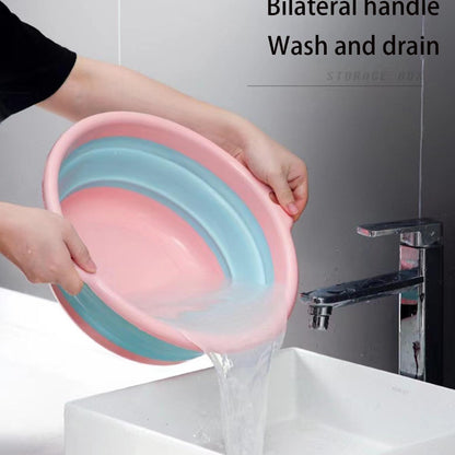 Compact Foldable Plastic Travel Bathroom Sink Set with Soap Dispenser - Portable Wall-Mounted Washing Station for Camping, Outdoor Activities, and Home Use, Camping Essentials|Minimalist Bathroom Set|Durable Plastic Material