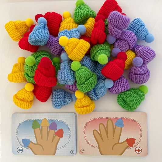 Thumb Hat Finger Toy, Training Left And Right Hands, Training Color Recognition, Training Thinking, Educational Toys for Youngsters, Parent- Interactive Games., Interactive Learning Game|Playful Design|Crochet Texture