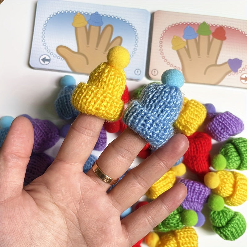 Thumb Hat Finger Toy, Training Left And Right Hands, Training Color Recognition, Training Thinking, Educational Toys for Youngsters, Parent- Interactive Games., Interactive Learning Game|Playful Design|Crochet Texture