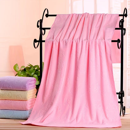 Super Soft Microfiber Bath Towel, Highly Absorbent and Quick Drying Design with Cute Bear Pattern, Suitable for Bathroom, Shower, Swimming Pool and Beach - 200g Thickened Microfiber Cloth