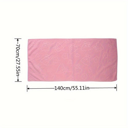 Super Soft Microfiber Bath Towel, Highly Absorbent and Quick Drying Design with Cute Bear Pattern, Suitable for Bathroom, Shower, Swimming Pool and Beach - 200g Thickened Microfiber Cloth