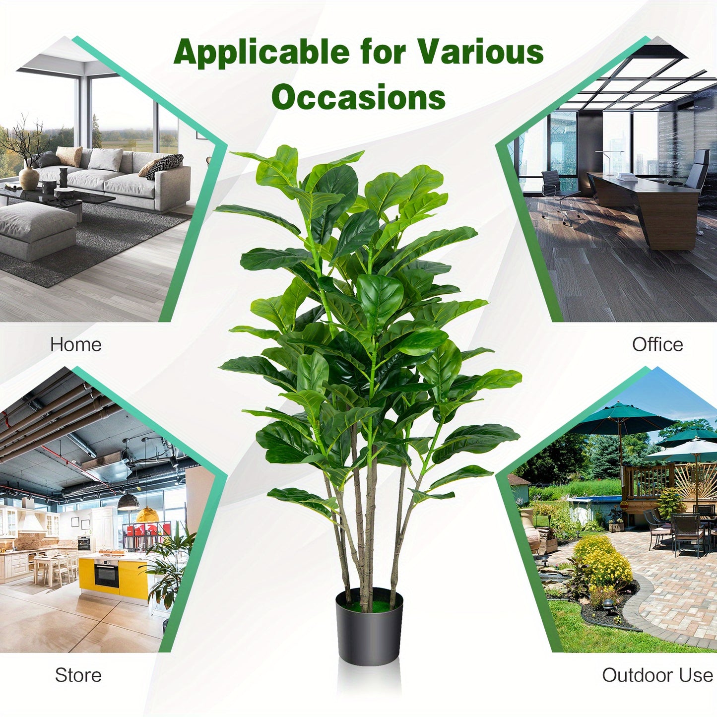 Ensemble de 2 arbres artificiels Lifezeal de 51 pouces pour l'int¨¦rieur et l'ext¨¦rieur