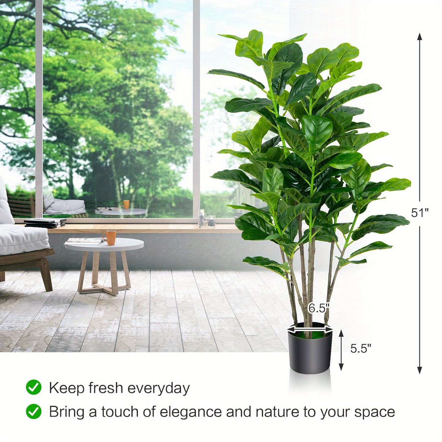 Ensemble de 2 arbres artificiels Lifezeal de 51 pouces pour l'int¨¦rieur et l'ext¨¦rieur