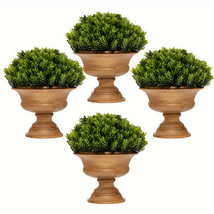 Lifezeal Lot de 4 plantes artificielles en pot - Mini plantes vertes d¨¦coratives pour l'int¨¦rieur